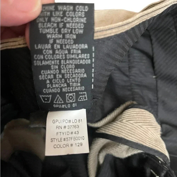 Perry Ellis Portfolio Easy Care Flat Front Corduroy Dress Pants Men’s 36”Wx32”L - Picture 8 of 15